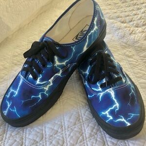 Vans Blue Lightning Bolt Canvas Sneakers